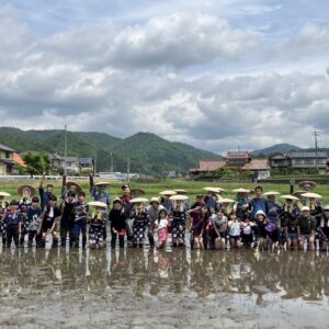 田植えで地域の歴史や文化に触れる稲作チャレンジ